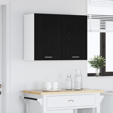 vidaXL Μαύρο Διπλό Ντουλάπι - 80x31x60cm - Κατασκευασμένο από Επεξεργασμένο Ξύλο