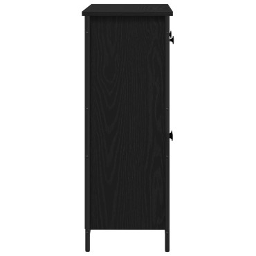 vidaXL Μπουφές Μαύρο Δρυς 70x30x80cm Κατασκευασμένο από Τεχνητό Ξύλο και Ατσάλι 1 τεμ.