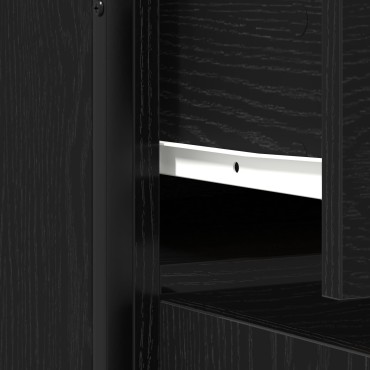 vidaXL Μπουφές Μαύρο Δρυς 70x30x80cm Κατασκευασμένο από Τεχνητό Ξύλο και Ατσάλι 1 τεμ.