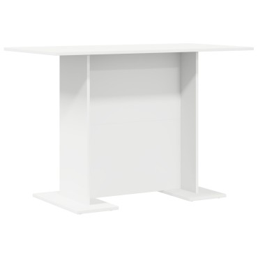 vidaXL Τραπέζι Φαγητού Λευκό 110x60x75cm Επεξεργασμένο Ξύλο 1 τεμ.