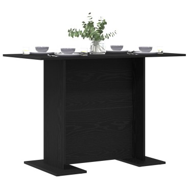 vidaXL Τραπέζι Τραπεζαρίας Μαύρη Δρυς 110x60x75cm Επεξεργασμένο Ξύλο 1 τεμ.