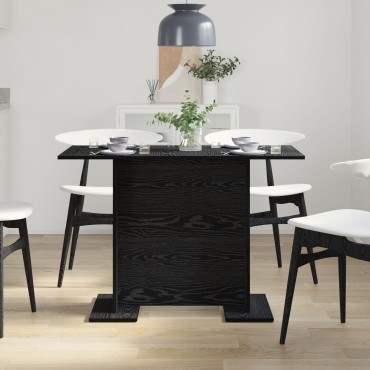vidaXL Τραπέζι Τραπεζαρίας Μαύρη Δρυς 110x60x75cm Επεξεργασμένο Ξύλο 1 τεμ.