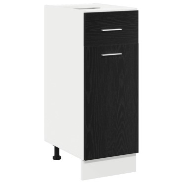 vidaXL Μαύρος Δρύινος Κάτω Ντουλάπι με Συρτάρι - 30x46x81,5 εκ