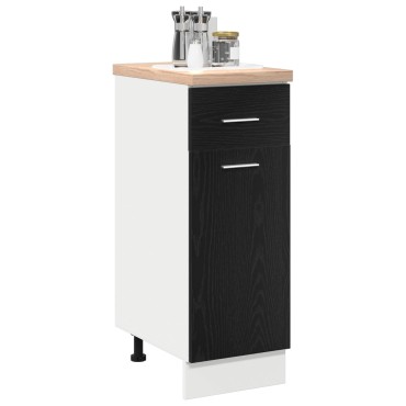 vidaXL Μαύρος Δρύινος Κάτω Ντουλάπι με Συρτάρι - 30x46x81,5 εκ