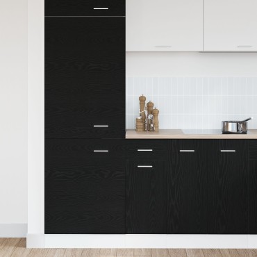 vidaXL Μαύρος Δρύινος Κάτω Ντουλάπι με Συρτάρι - 30x46x81,5 εκ