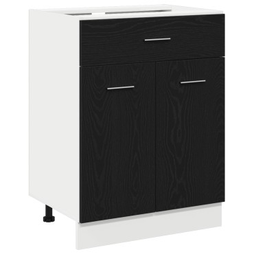 vidaXL Μαύρο Ερμάρι με Συστήματα Στάθμης - 60x46x81.5cm Φτιαγμένο από Επεξεργασμένο Ξύλο