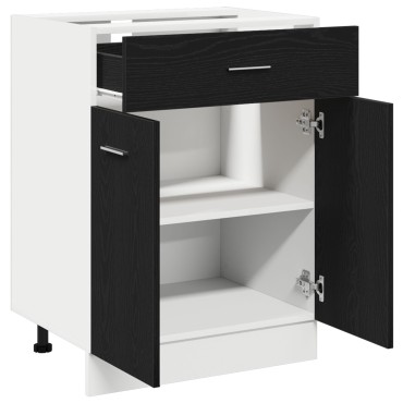 vidaXL Μαύρο Ερμάρι με Συστήματα Στάθμης - 60x46x81.5cm Φτιαγμένο από Επεξεργασμένο Ξύλο