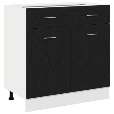 vidaXL Κάβες με Συρτάρι σε Μαύρη Δρυς, 80x46x81,5 cm Κατασκευασμένο από Επεξεργασμένο Ξύλο