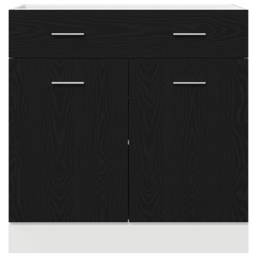 vidaXL Κάβες με Συρτάρι σε Μαύρη Δρυς, 80x46x81,5 cm Κατασκευασμένο από Επεξεργασμένο Ξύλο
