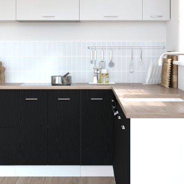 vidaXL Μαύρο Δρυς Γωνιακό Κάτω Ντουλάπι - 75.5x75.5x81.5 εκ