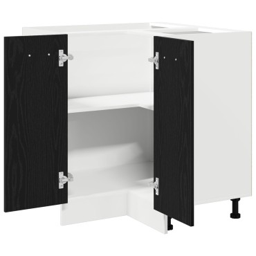 vidaXL Μαύρο Δρυς Γωνιακό Κάτω Ντουλάπι - 75.5x75.5x81.5 εκ