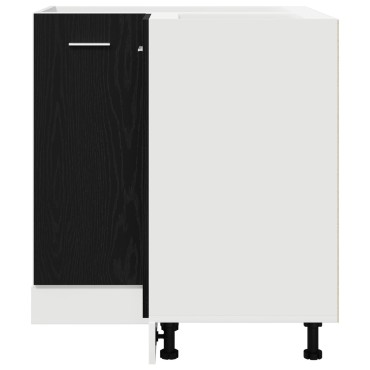vidaXL Μαύρο Δρυς Γωνιακό Κάτω Ντουλάπι - 75.5x75.5x81.5 εκ