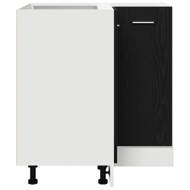 vidaXL Μαύρο Δρυς Γωνιακό Κάτω Ντουλάπι - 75.5x75.5x81.5 εκ