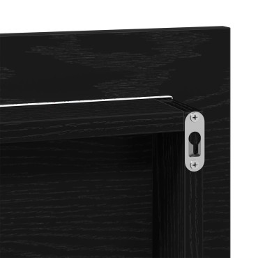 Καθρέφτης Μπάνιου vidaXL με Φωτισμό LED Μαύρο Δρυς 80x37cm