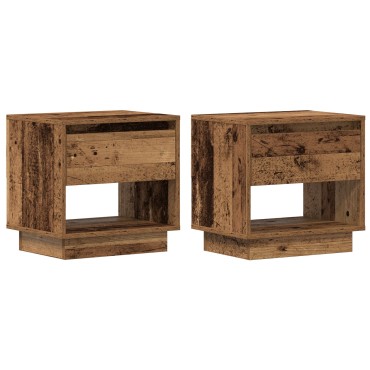 vidaXL Κομοδίνο 2 τεμ. Παλιού Ξύλου 45x34x45cm Κατασκευασμένη Ξυλεία