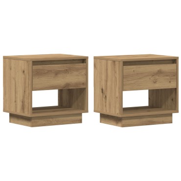 vidaXL Κομοδίνο 2 τεμ. Καρυδί 45x34x47cm Ξύλο Γεννητριών