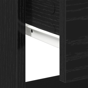 vidaXL Κομοδίνο 2 τεμ. Μαύρη Δρυς 45x34x49cm Επεξεργασμένο Ξύλο