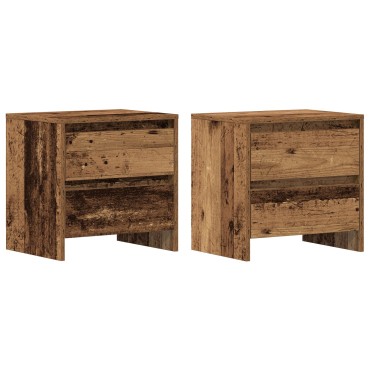 vidaXL Κομοδίνο 2 τεμ. Παλιό Ξύλο 45x34x44,5cm Επεξεργασμένο Ξύλο