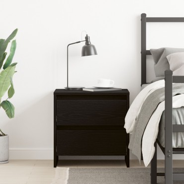 vidaXL Κομοδίνο Μαύρη Δρυς 45x34x44,5cm Κατασκευασμένο Ξύλο 1 τεμ.