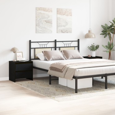 vidaXL Κομοδίνο 2 τεμ. Μαύρο Δρυς 45x34x44,5cm Επεξεργασμένο ξύλο