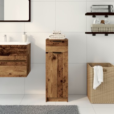 vidaXL Ντουλάπι Μπάνιου Παλιού Ξύλου 32x34x90cm Κατασκευασμένο Ξύλο 1 τεμ.