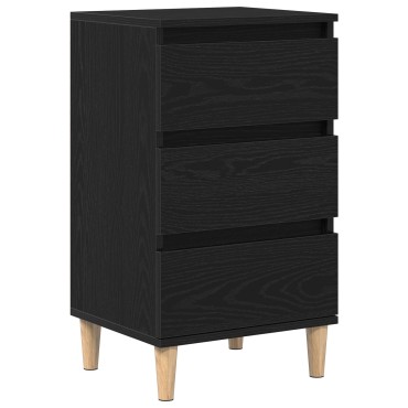 vidaXL Κομοδίνο Μαύρο Δρυς 40x35x70cm Επεξεργασμένο Ξύλο 1 τεμ.
