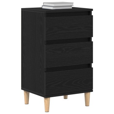vidaXL Κομοδίνο Μαύρο Δρυς 40x35x70cm Επεξεργασμένο Ξύλο 1 τεμ.