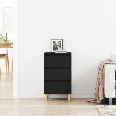 vidaXL Κομοδίνο Μαύρο Δρυς 40x35x70cm Επεξεργασμένο Ξύλο 1 τεμ.