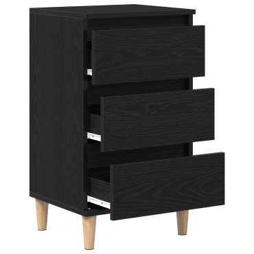 vidaXL Κομοδίνο Μαύρο Δρυς 40x35x70cm Επεξεργασμένο Ξύλο 1 τεμ.