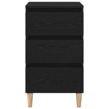 vidaXL Κομοδίνο Μαύρο Δρυς 40x35x70cm Επεξεργασμένο Ξύλο 1 τεμ.