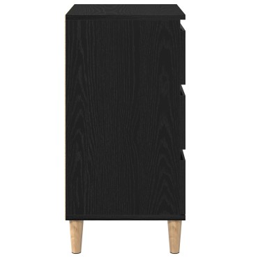 vidaXL Κομοδίνο Μαύρο Δρυς 40x35x70cm Επεξεργασμένο Ξύλο 1 τεμ.
