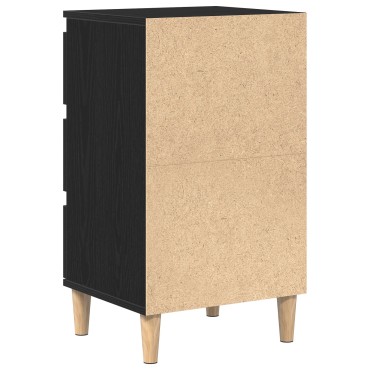 vidaXL Κομοδίνο Μαύρο Δρυς 40x35x70cm Επεξεργασμένο Ξύλο 1 τεμ.