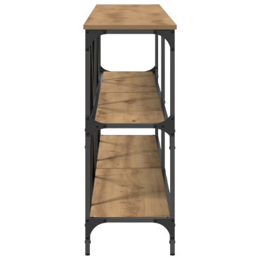 vidaXL Τραπέζι κονσόλας από ξύλο δρυός 200x30x75cm από εξελιγμένο ξύλο και ατσάλι 1 τεμ.