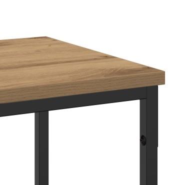 vidaXL Τραπέζι κονσόλας από ξύλο δρυός 200x30x75cm από εξελιγμένο ξύλο και ατσάλι 1 τεμ.