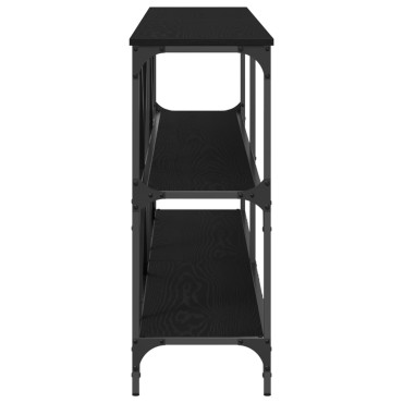 vidaXL Κονσόλα Μαύρη Δρυς 200x30x75cm Κατασκευασμένο ξύλο και ατσάλι 1 τεμ.