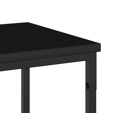 vidaXL Κονσόλα Μαύρη Δρυς 200x30x75cm Κατασκευασμένο ξύλο και ατσάλι 1 τεμ.
