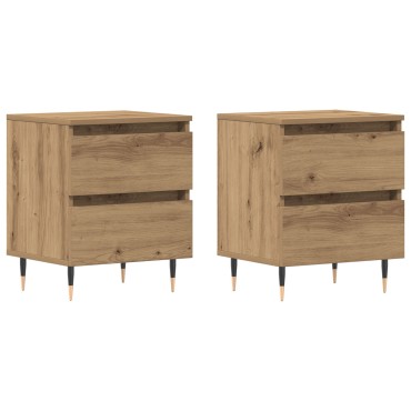 vidaXL Κομοδίνα 2 τεμ. Καρυδιά 40x35x50cm Επεξεργασμένο ξύλο