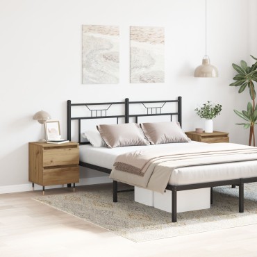 vidaXL Κομοδίνα 2 τεμ. Καρυδιά 40x35x50cm Επεξεργασμένο ξύλο