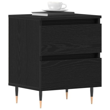vidaXL Κομοδίνα 2 τεμ. Μαύρο Δρυς 40x35x50cm Κατασκευασμένο Ξύλο