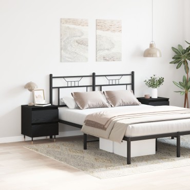 vidaXL Κομοδίνα 2 τεμ. Μαύρο Δρυς 40x35x50cm Κατασκευασμένο Ξύλο