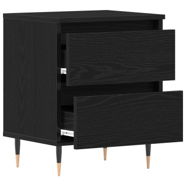 vidaXL Κομοδίνα 2 τεμ. Μαύρο Δρυς 40x35x50cm Κατασκευασμένο Ξύλο