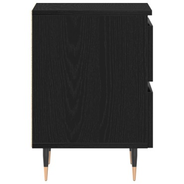 vidaXL Κομοδίνα 2 τεμ. Μαύρο Δρυς 40x35x50cm Κατασκευασμένο Ξύλο