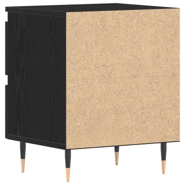 vidaXL Κομοδίνα 2 τεμ. Μαύρο Δρυς 40x35x50cm Κατασκευασμένο Ξύλο