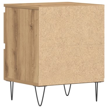 vidaXL Κομοδίνα 2 τεμ. Ξύλο Δρυός 40x35x50cm Μηχανικά Ξύλα