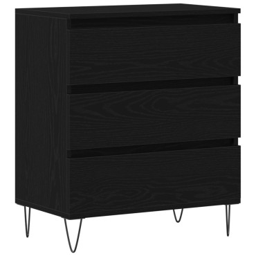 vidaXL Μπουφές με Συρτάρια Μαύρο Ξύλο 60x35x70cm Κατασκευασμένο από Συνθετικό Ξύλο 1 τεμ.