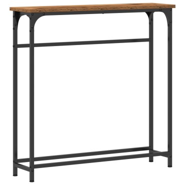 vidaXL Κονσόλα Ξύλου Παλιού 75x19,5x75cm Κατασκευασμένο από Ξύλο και Χάλυβα 1 τεμ.