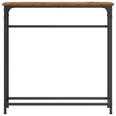 vidaXL Κονσόλα Ξύλου Παλιού 75x19,5x75cm Κατασκευασμένο από Ξύλο και Χάλυβα 1 τεμ.