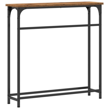 vidaXL Κονσόλα Ξύλου Παλιού 75x19,5x75cm Κατασκευασμένο από Ξύλο και Χάλυβα 1 τεμ.