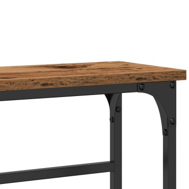 vidaXL Κονσόλα Ξύλου Παλιού 75x19,5x75cm Κατασκευασμένο από Ξύλο και Χάλυβα 1 τεμ.
