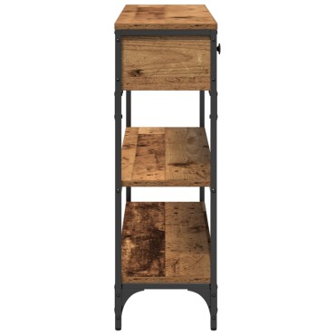 vidaXL Τραπέζι κονσόλας Παλιού Ξύλου 100x25x75cm Κατασκευασμένο από Ξύλο και Ατσάλι 1 τεμ.